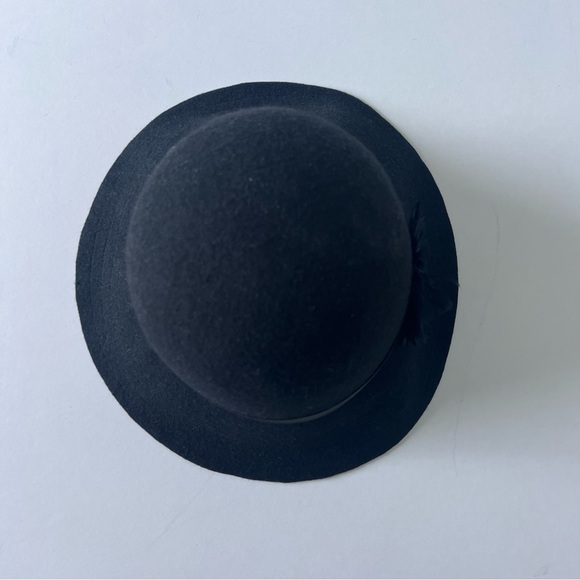 Goorin Brothers Bros. hat size Medium black feather ribbon wool cloche 1920s - Picture 9 of 14